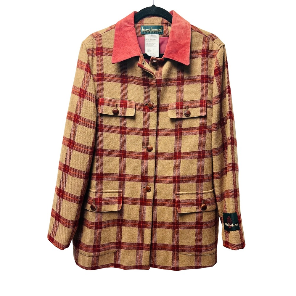 VTG Harve Benard Shetland Wool Plaid Jacket 12 Barn Coat Equestrian Heritage NEW